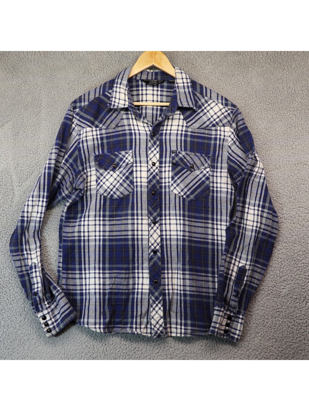 Salt Valley Western Flannel Shirt Green Red Plaid Work Ranch